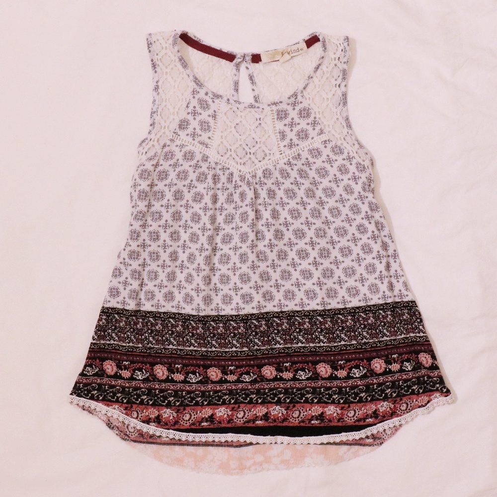 Rewind Lace and Floral Tank Top